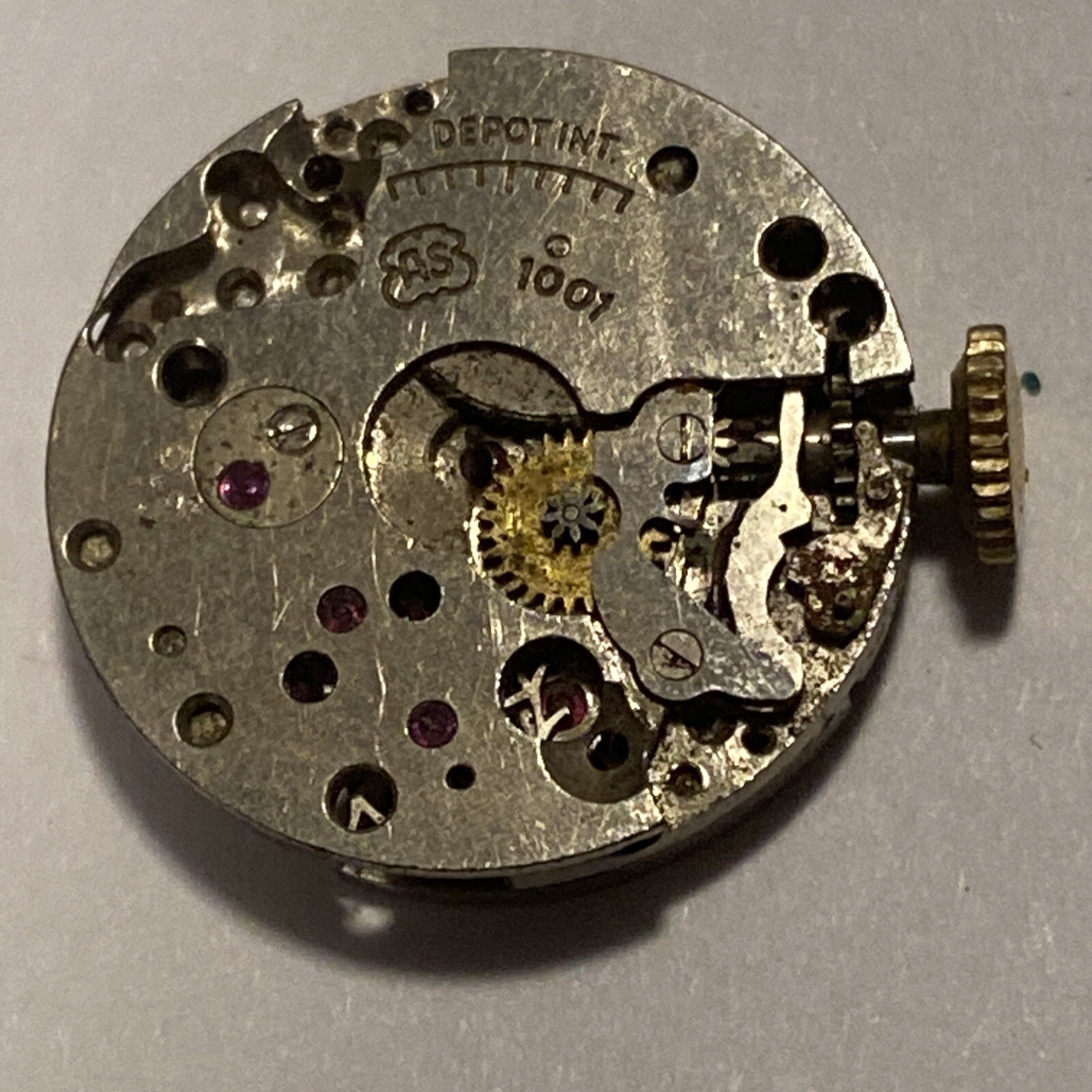 Bulova Watch Co. AS 1001 Movement 7 Jewel For Parts Or Repair