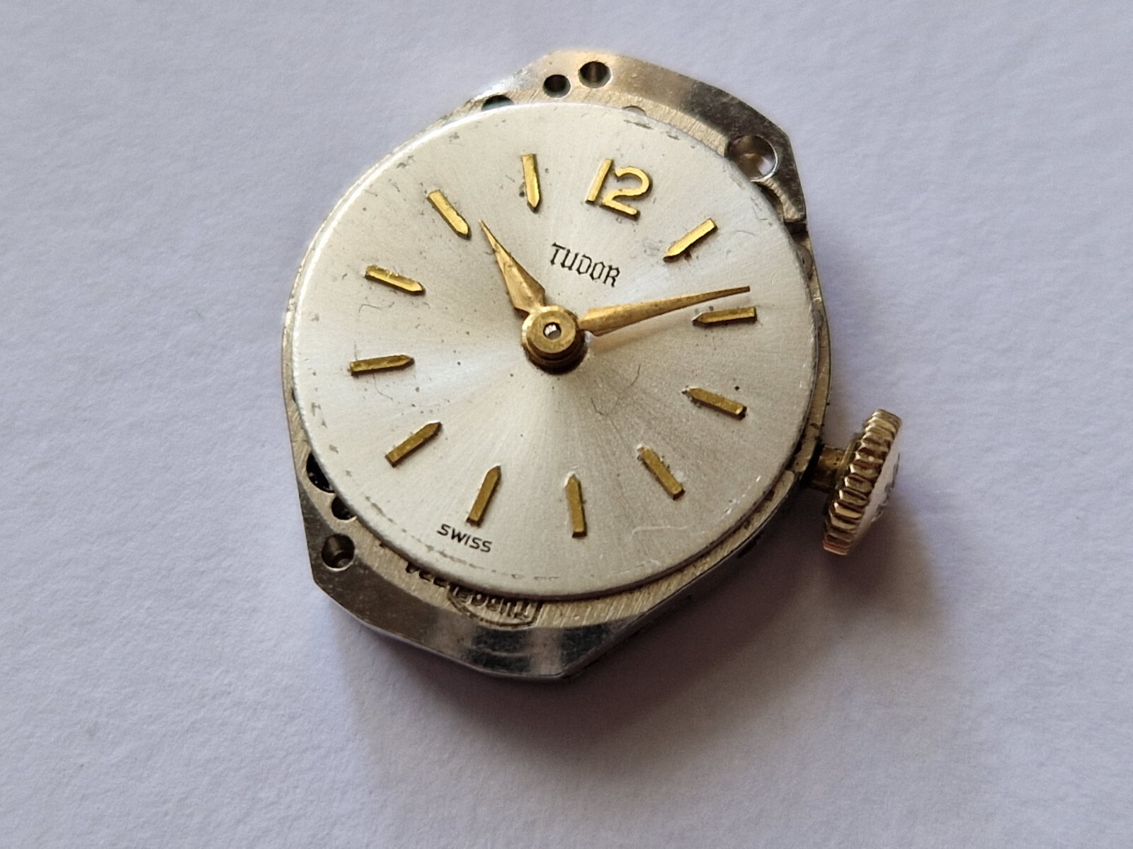 Vintage Ladies TUDOR watch movement complete and genuine Rolex crown