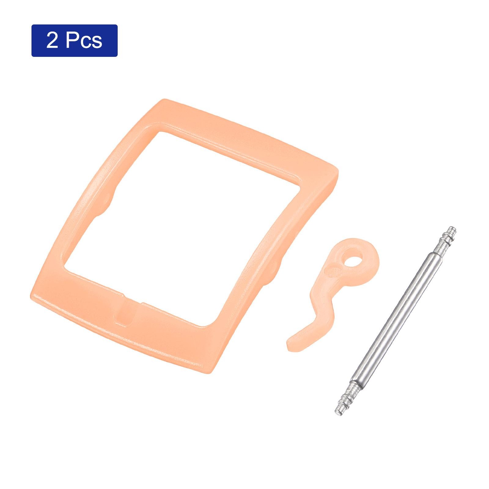 Plastic Buckle Strap Watch for 16mm Clear Orange 2pcs
