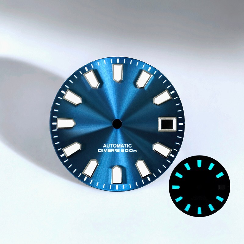DS Sunburst Brown 28.5mm Dials Blue Lume NH35 NH38 Watch Parts Custom logo S Mod