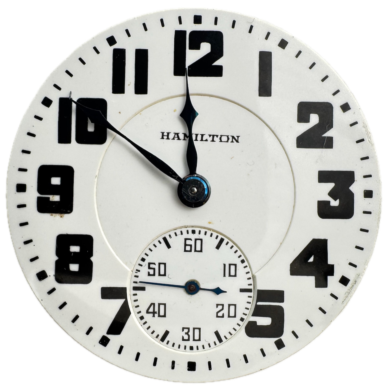 Antique 16s 1921 Hamilton 2 17J Mech Open Face Pocket Watch Movement 974 Runs