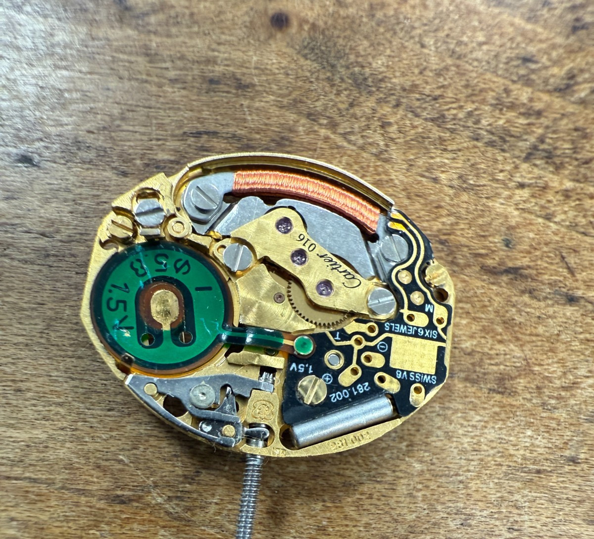 Used Cartier Quartz Movement 016 6 jewels ETA 281.002 FOR PARTS
