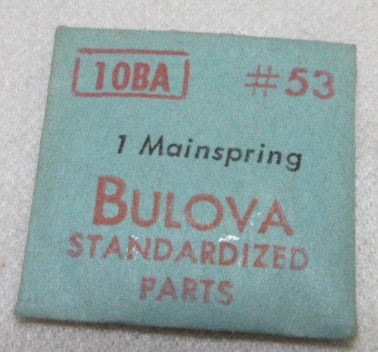 BULOVA WATCH MAINSPRING 10BA #53 WATCHMAKER REPLACEMENT PART #370