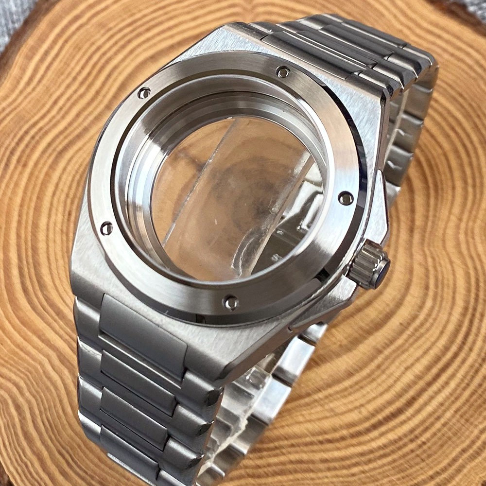 PVD Black 40mm Sapphire Dive Watch Case 20ATM Waterproof Fit NH35 NH36 NH34