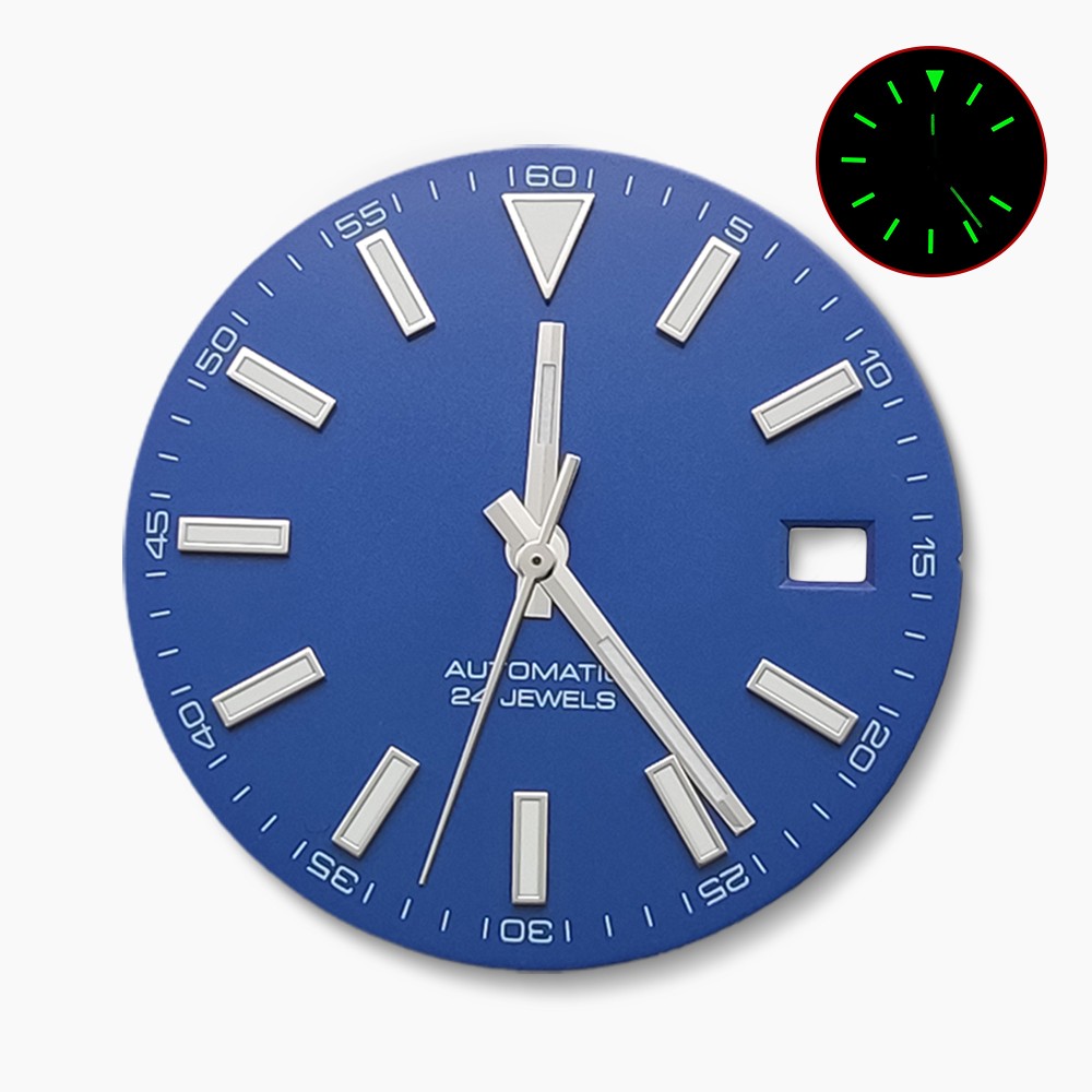 31mm Watch Dial hands Green Luminous for NH35/36/4R35 Movement
