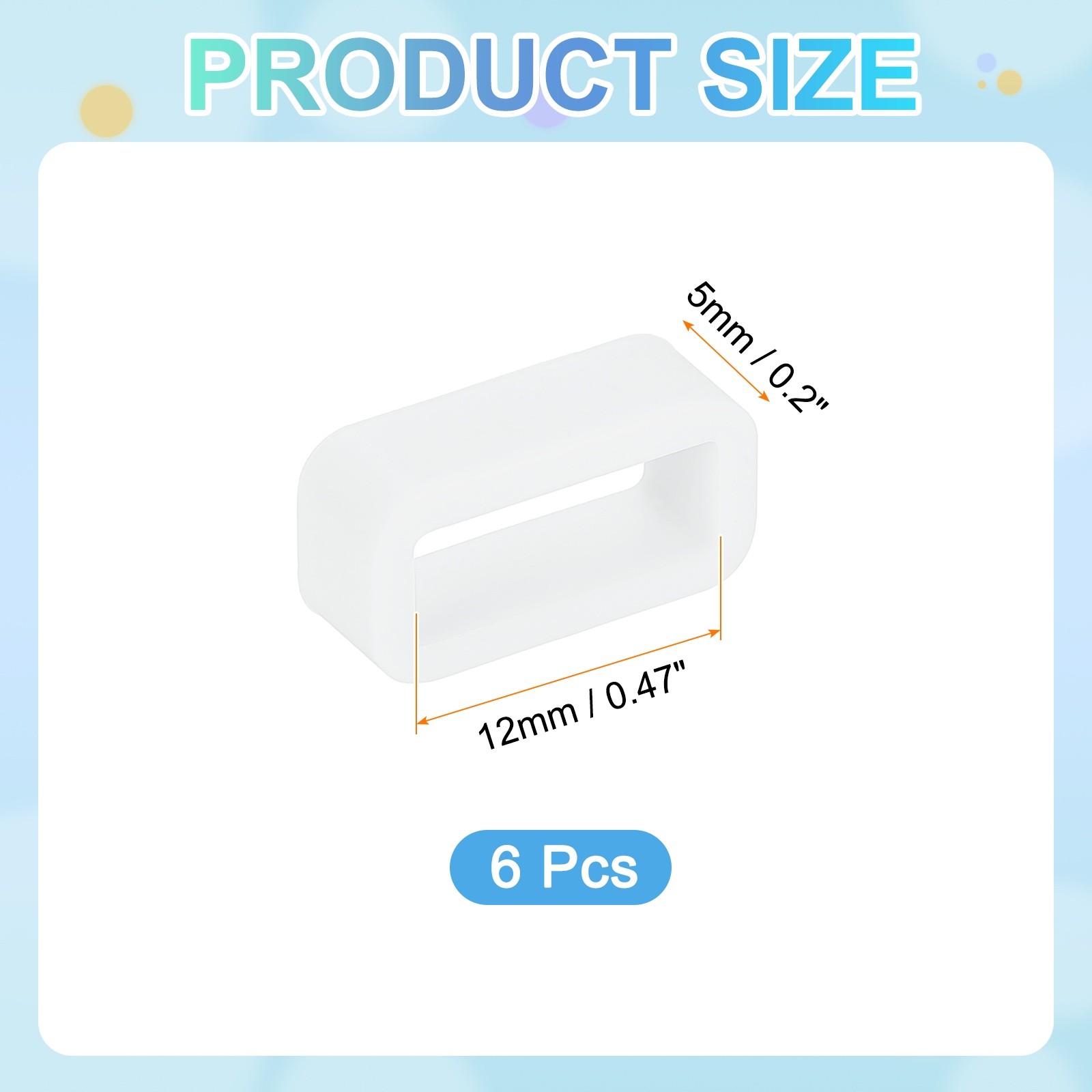 6pcs Watch Band 12mm for Silicone Clear Strap