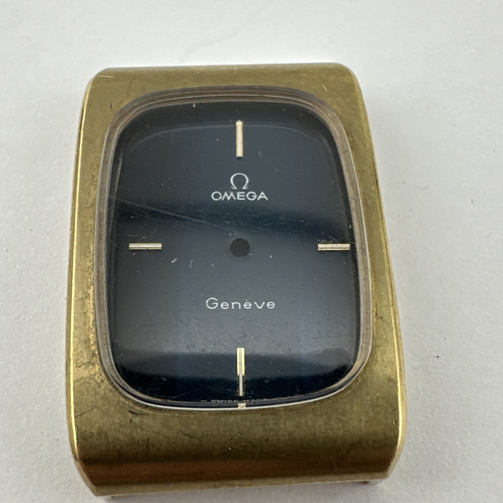 NOS OMEGA Geneve 24mm 511.0469 Watch Case W/ Navy Dial Vintage Watch Part