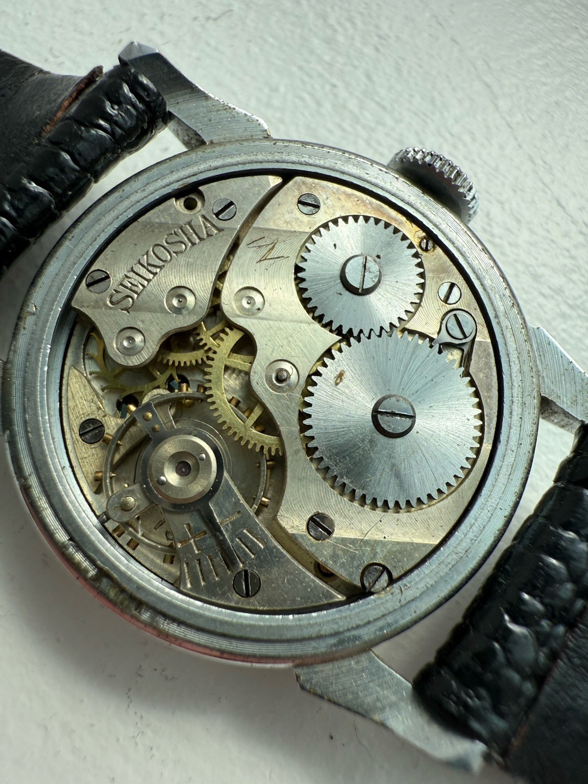 Antique Seiko Precision Seikosha Movement Arabic Numerals Sub Second Wristwatch