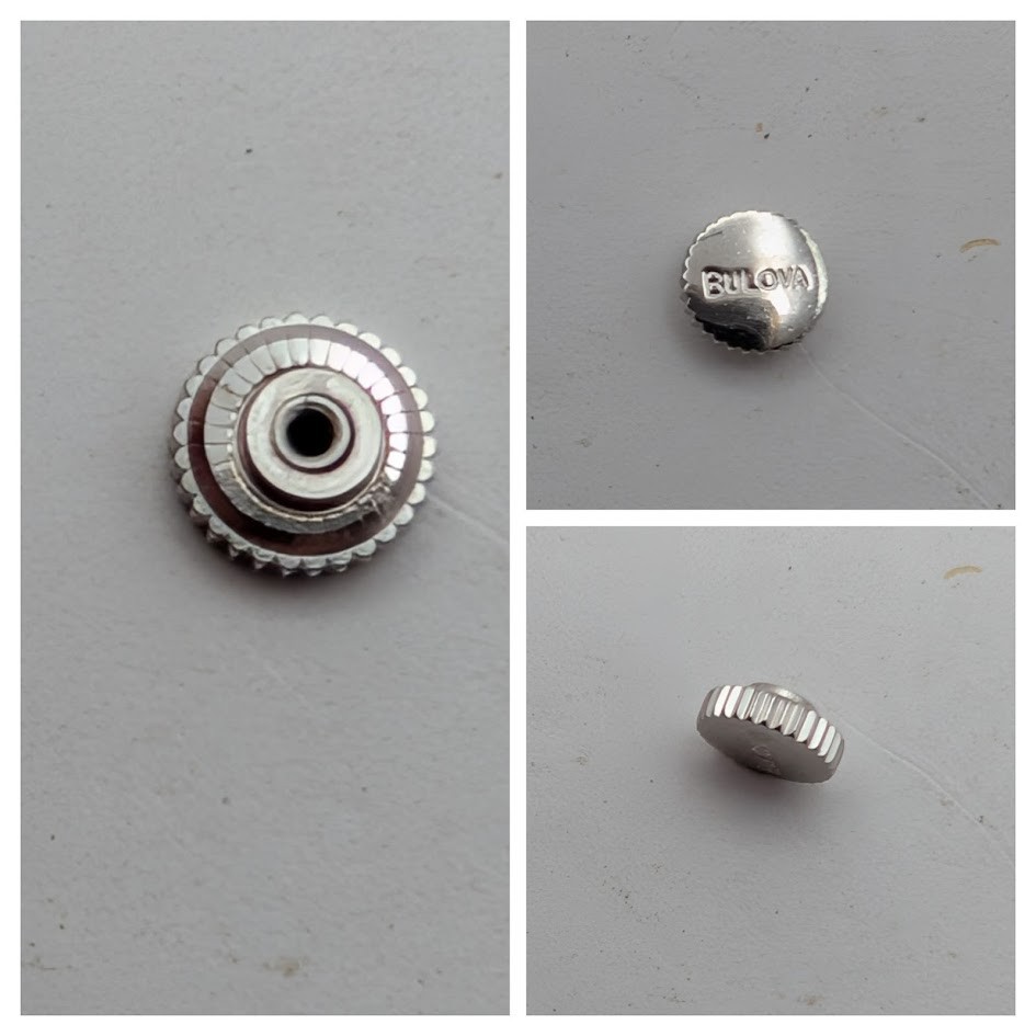 Genuine Bulova Spring Crown #302 Silver 5.2mm Tap 11 1.00mm Stem