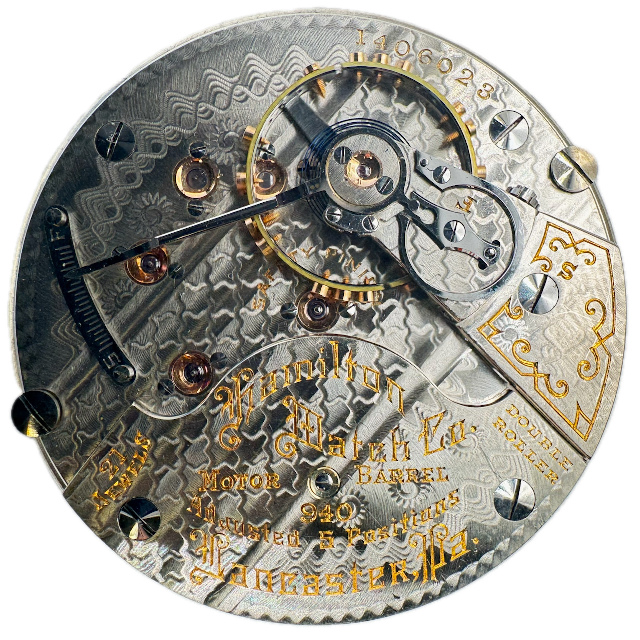 Antique 18s 1916 Hamilton 21J Mechanical RR Class A Pocketwatch Movement 940 USA