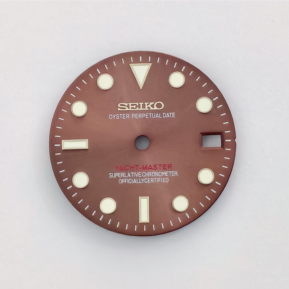 28.5mm Watch Dial Green Luminous For Seiko NH35 NH36 Movement YACHT-MASTER Dials