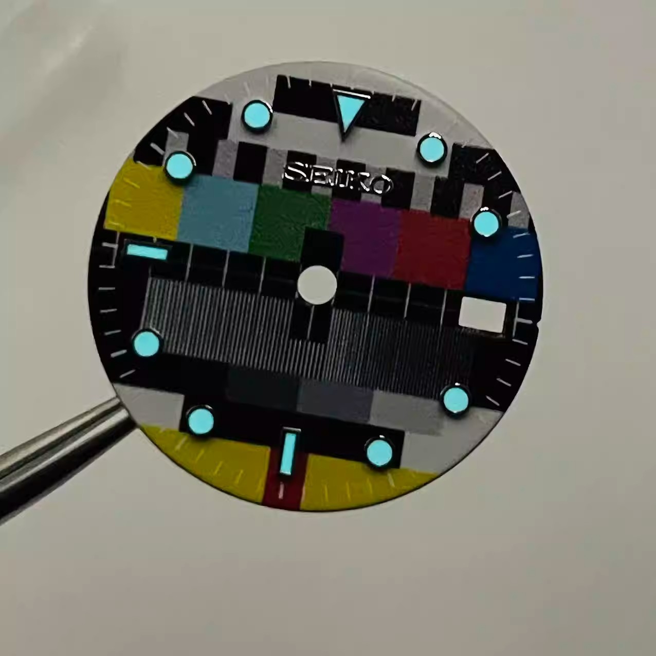 For Seiko 28.5mm Watch Dial Luminous Fit NH35 NH36 Movement TV channel Mod Parts