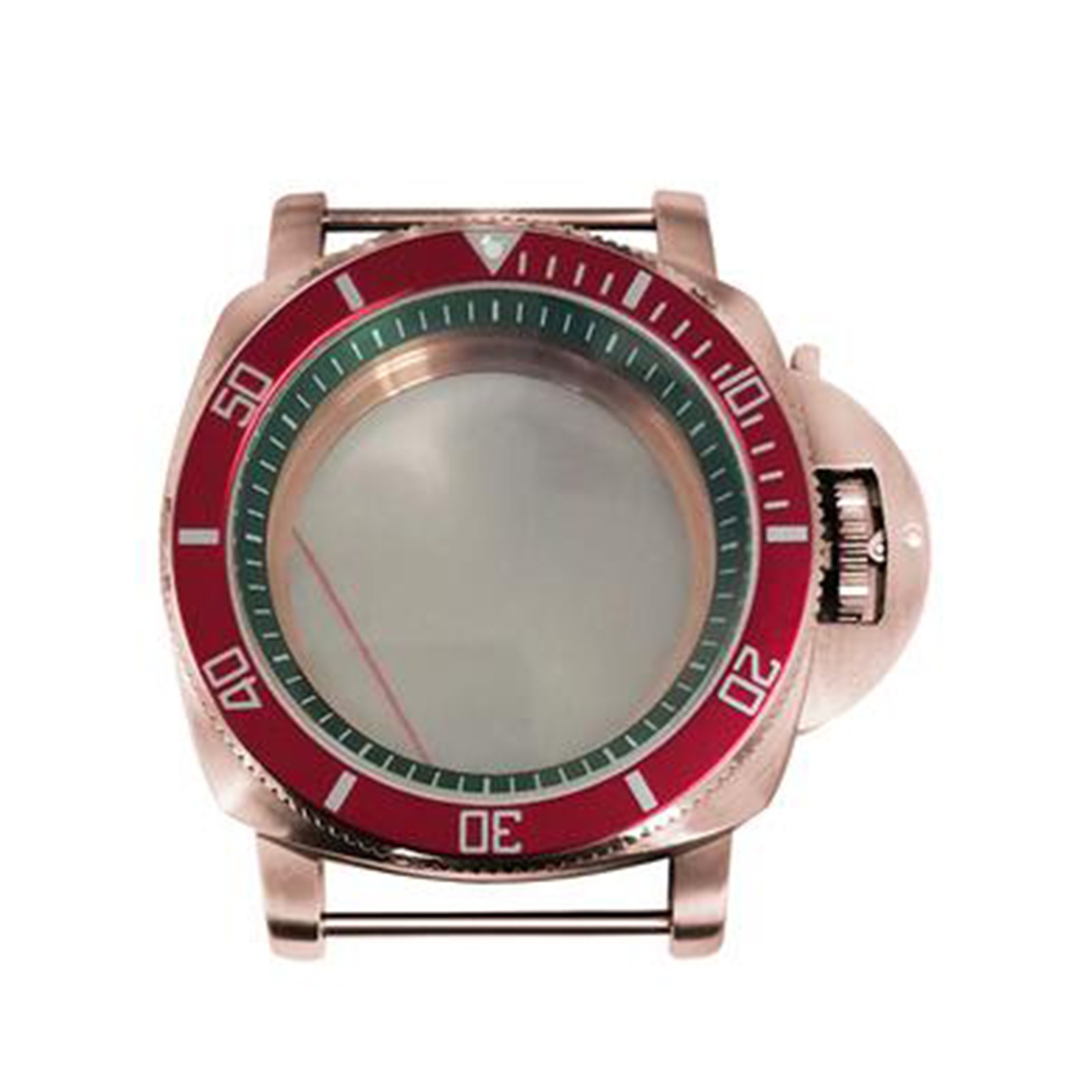 42MM Stainless Steel Watch Case Bezel Green Inner Shadow for NH35/36 Movement
