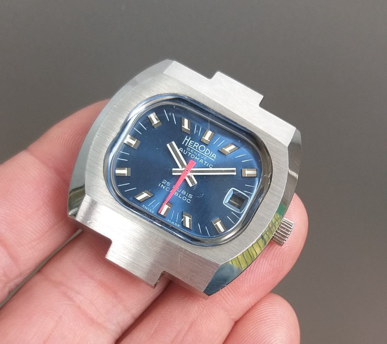 ETA 2452 Automatic Project Watch Steel Case + Dial & Hands NOS 1970’s Swiss Part