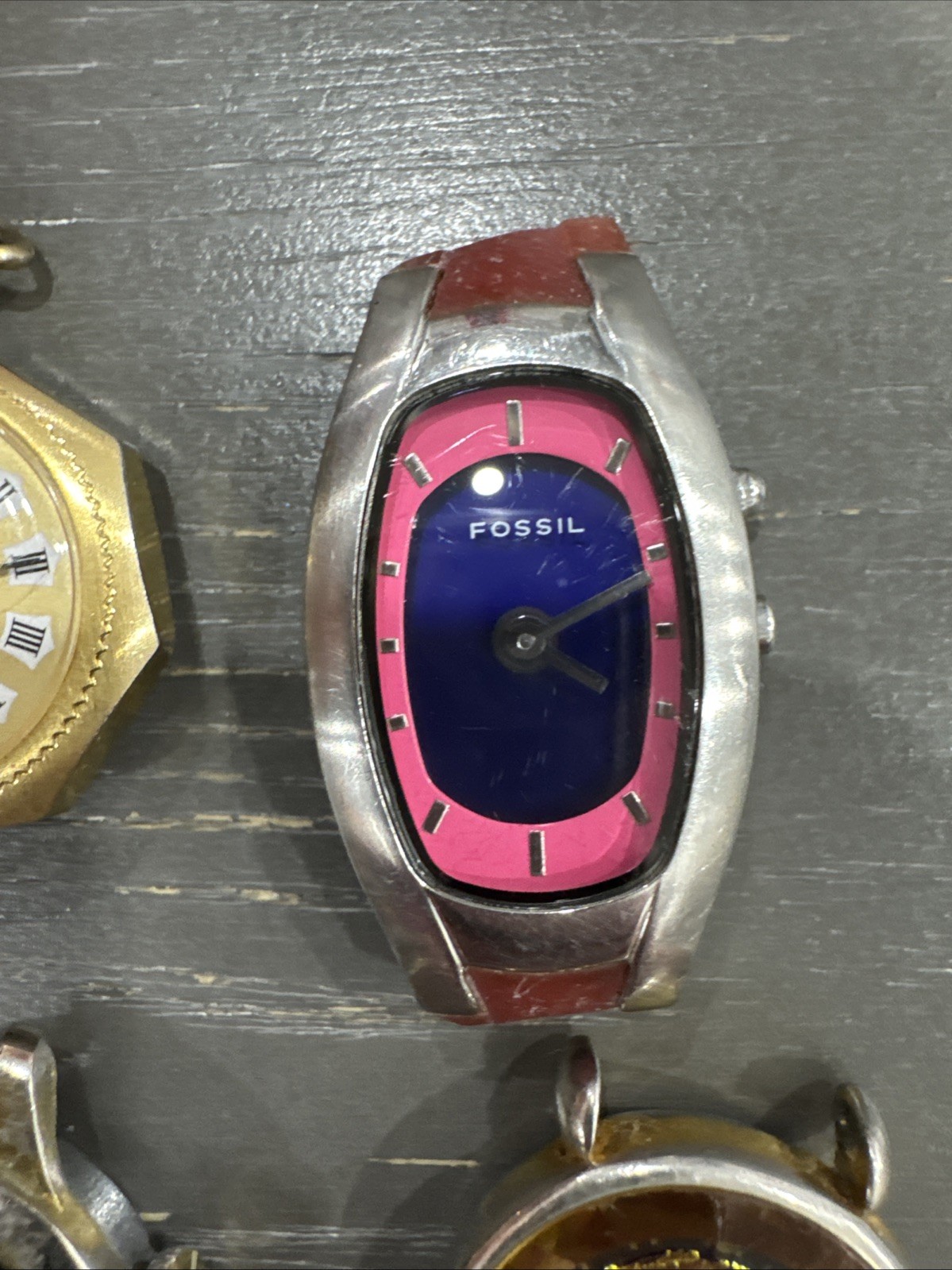 Vintage Lot Of 8 Watches Without Bands For Parts Or Repairs. Unique, Collectible