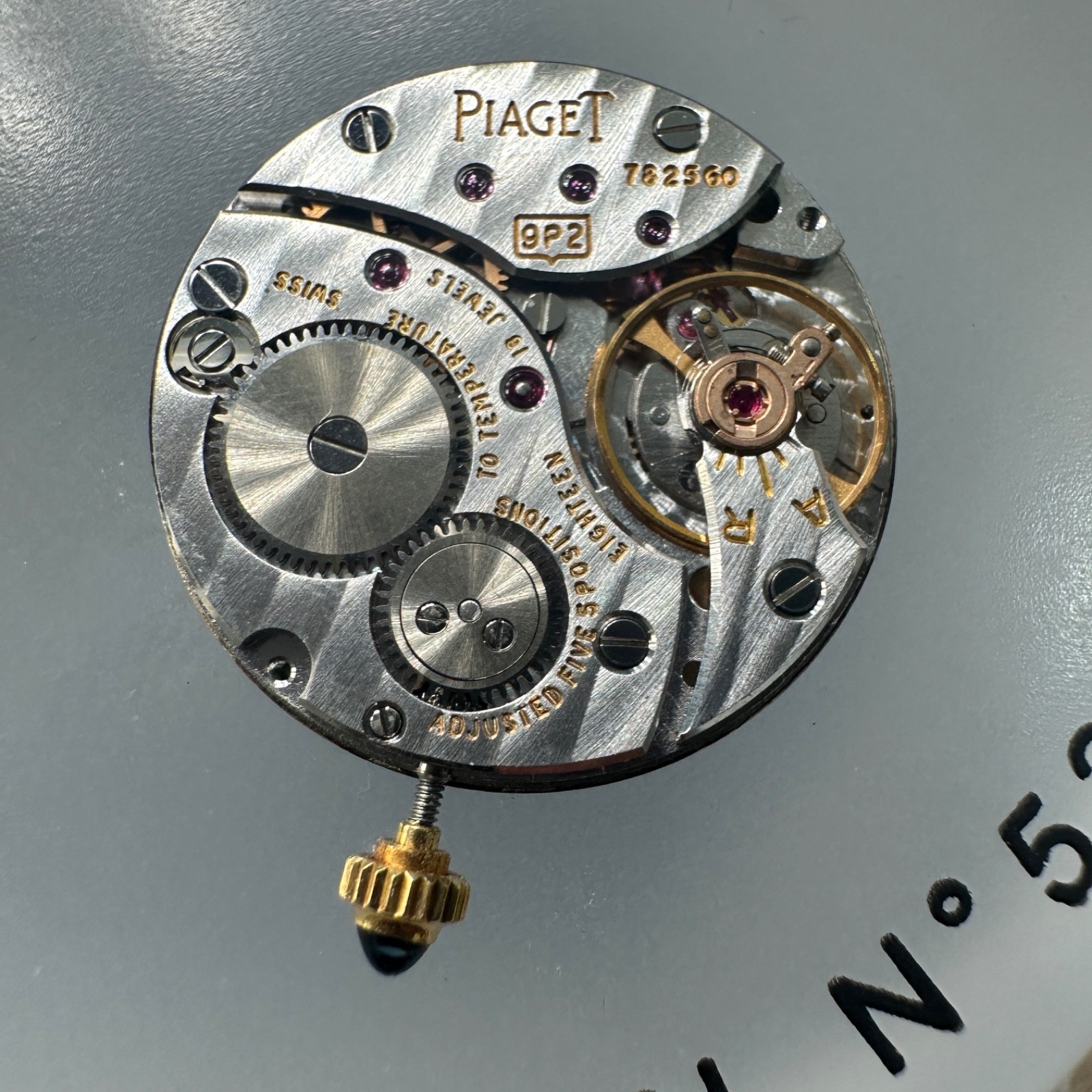 Piaget Watch Movement 9P2 Working Original Crown Dial Hands