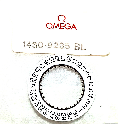 Omega 1430 1431 Date Dial watch part #9235 BL WHITE/BLACK