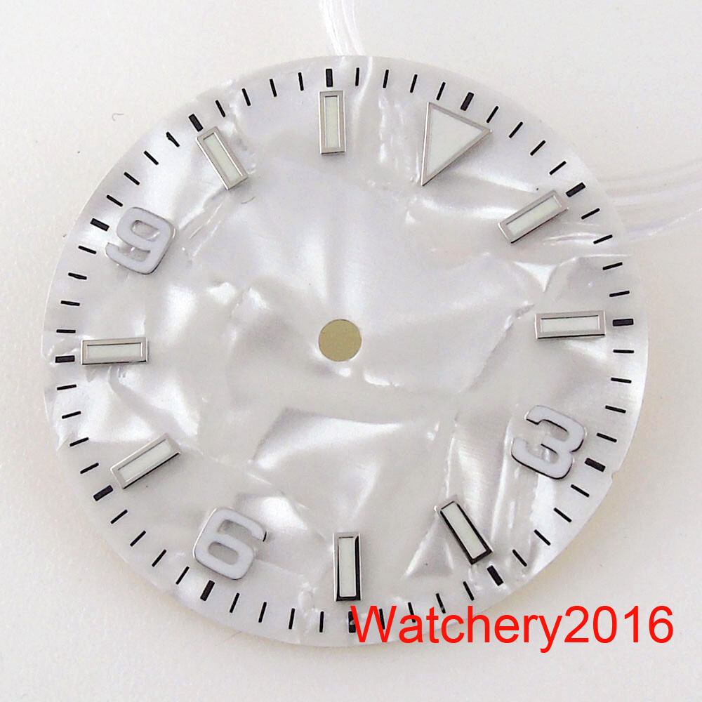 29mm Bliger Sterile Watch Dial Face Hands Green Black Yellow White Luminous Mark