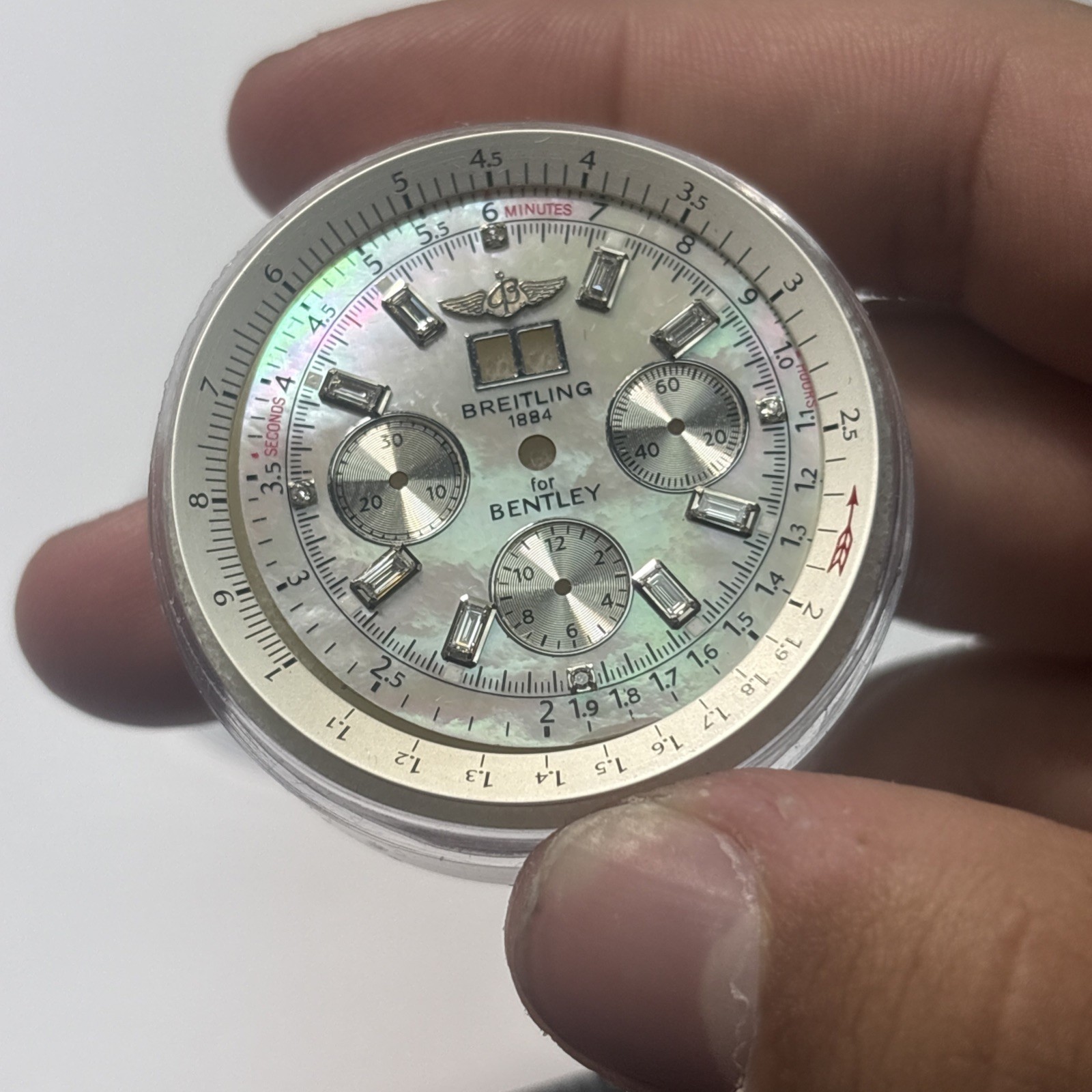 breitling bentley 6.75 Dial MOP BAGUETTE(Custom)(bently Date On 12)