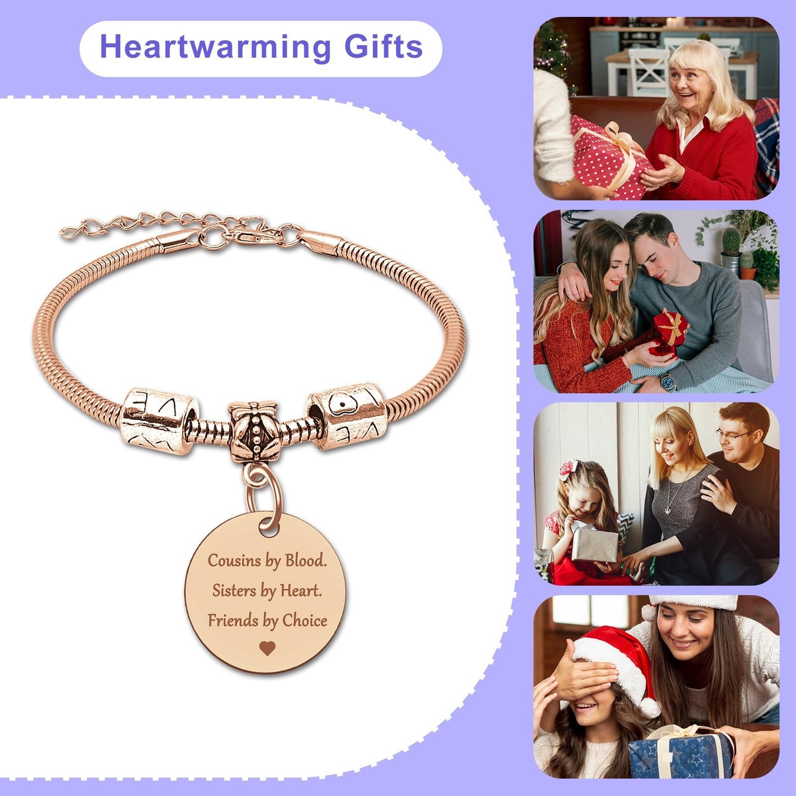 DlaeKua Cousin Gift Bracelet Stainless Steel Christmas Gift for Cousin Birthd…
