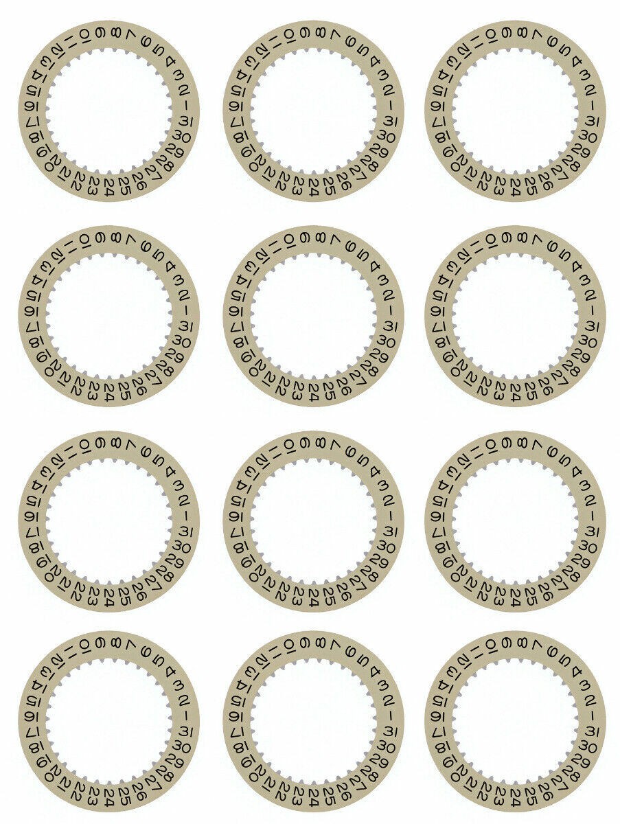 12 Champagne Tapered Replacement Date Disc For Rolex Datejust Submariner 3135