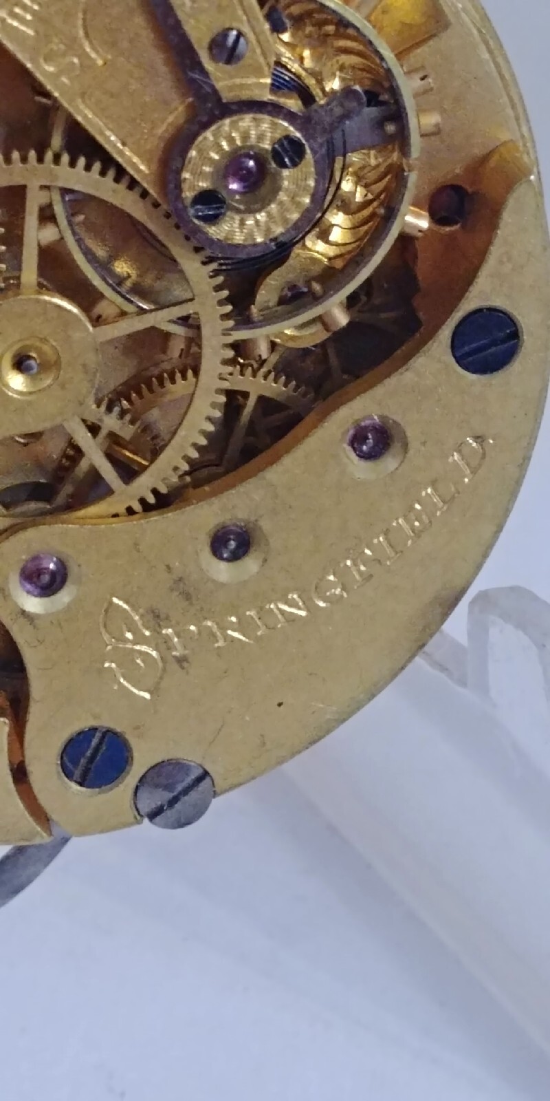1890 Illinois Springfield Pocket Watch 6s Movement Running, for Parts or Repair.