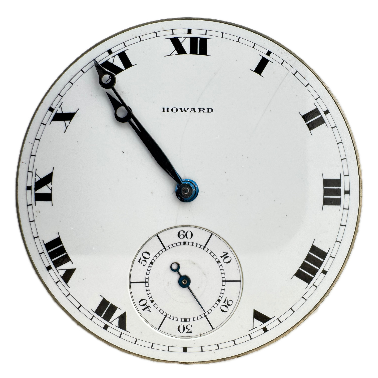 Antique 12s Howard Roman Dial Breguet Moon Hands Pocket Watch Movement Series 7