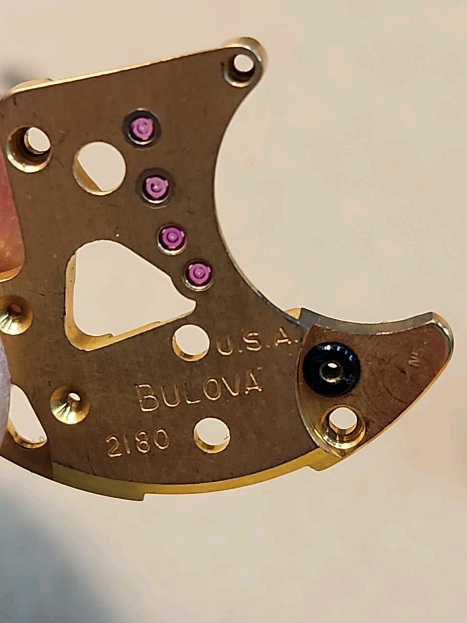 Bulova Accutron 2180 N5 Jewelled Train Bridge With Stand Off Tube & Bushing