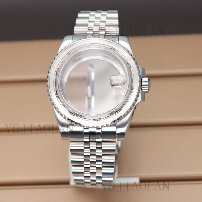 40mm Watch Case+Jubilee Bracelet Cyclops Sapphire Glass For Seiko nh35 Movement