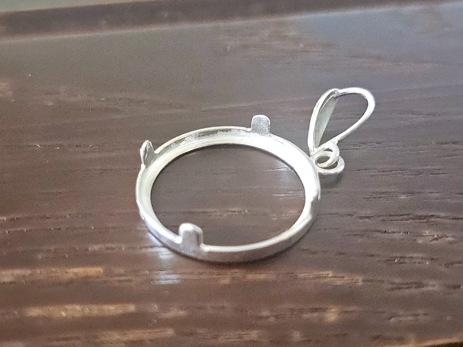 925 Sterling Silver Prong Back Simple Bezel for 18mm Dime 10 Cent Coins