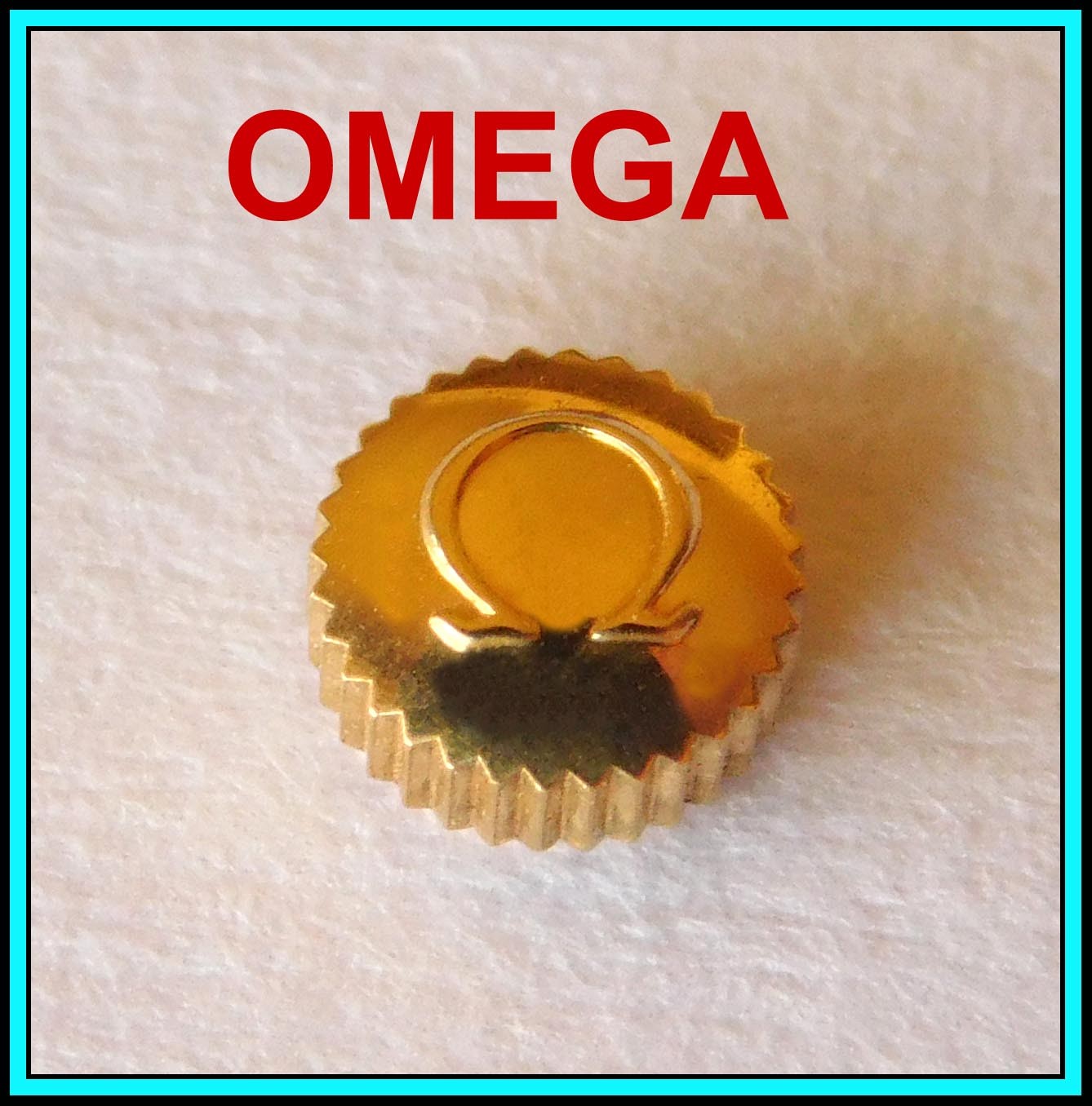 5 (five) Original OMEGA Watch Crowns GOLD PLATED – N.O.S. – 4 mm – STEM: 0.90