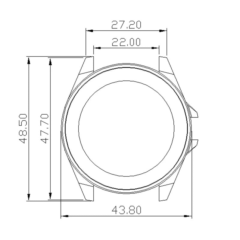 43mm Watch Case Sapphire Glass For Modified Samurai NH35 NH36 NH38 NH34 4R36