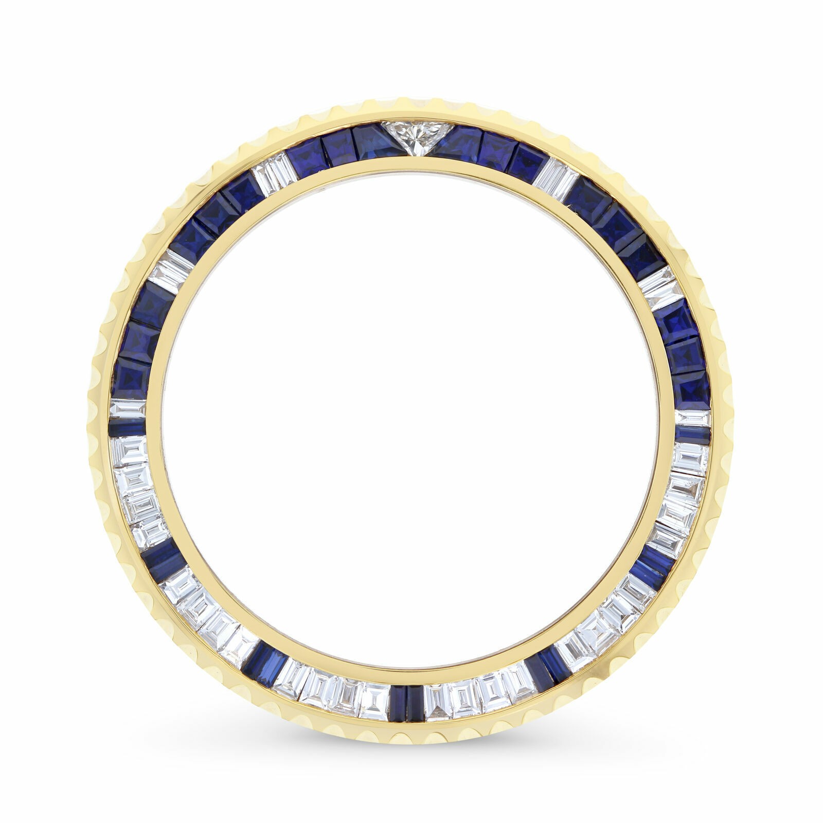 SUBMARINER 4.50CT SAPPHIRE & NATURAL DIAMOND BEZEL FOR ROLEX 18KY 116613, 166618
