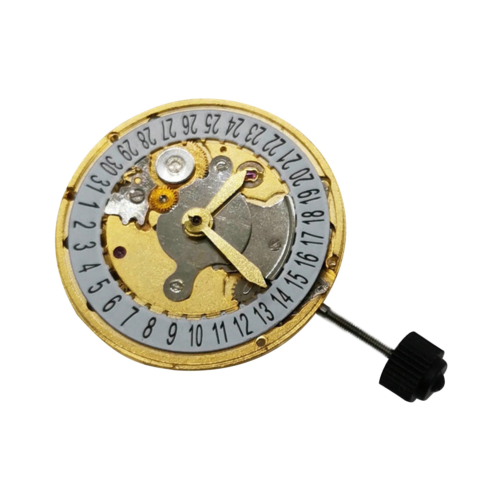 Gold 3 hands Single Calendar Automatic Mechanical Movement Replacement For 2824