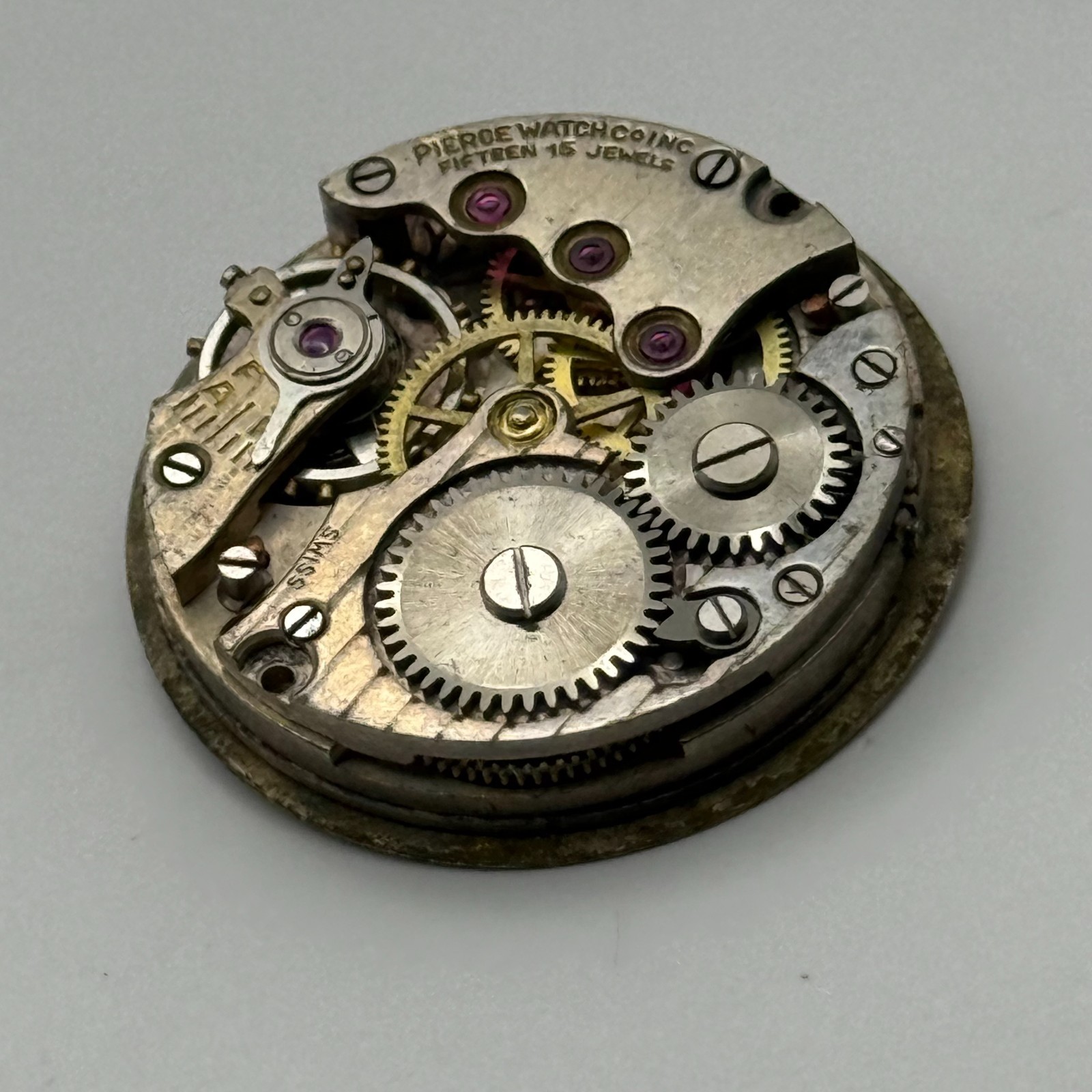 Pierce Watch Movement Swiss 15 Jewels Sub Seconds Manual Wind Parts 23.6mm