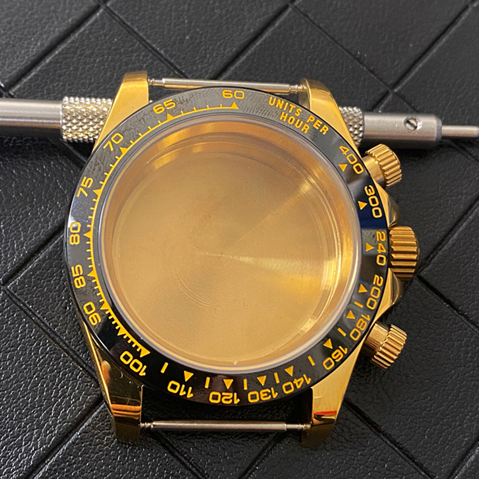 For VK63 Quartz Movement 39MM Stainless Steel Strap Sapphire Glass Watch Case