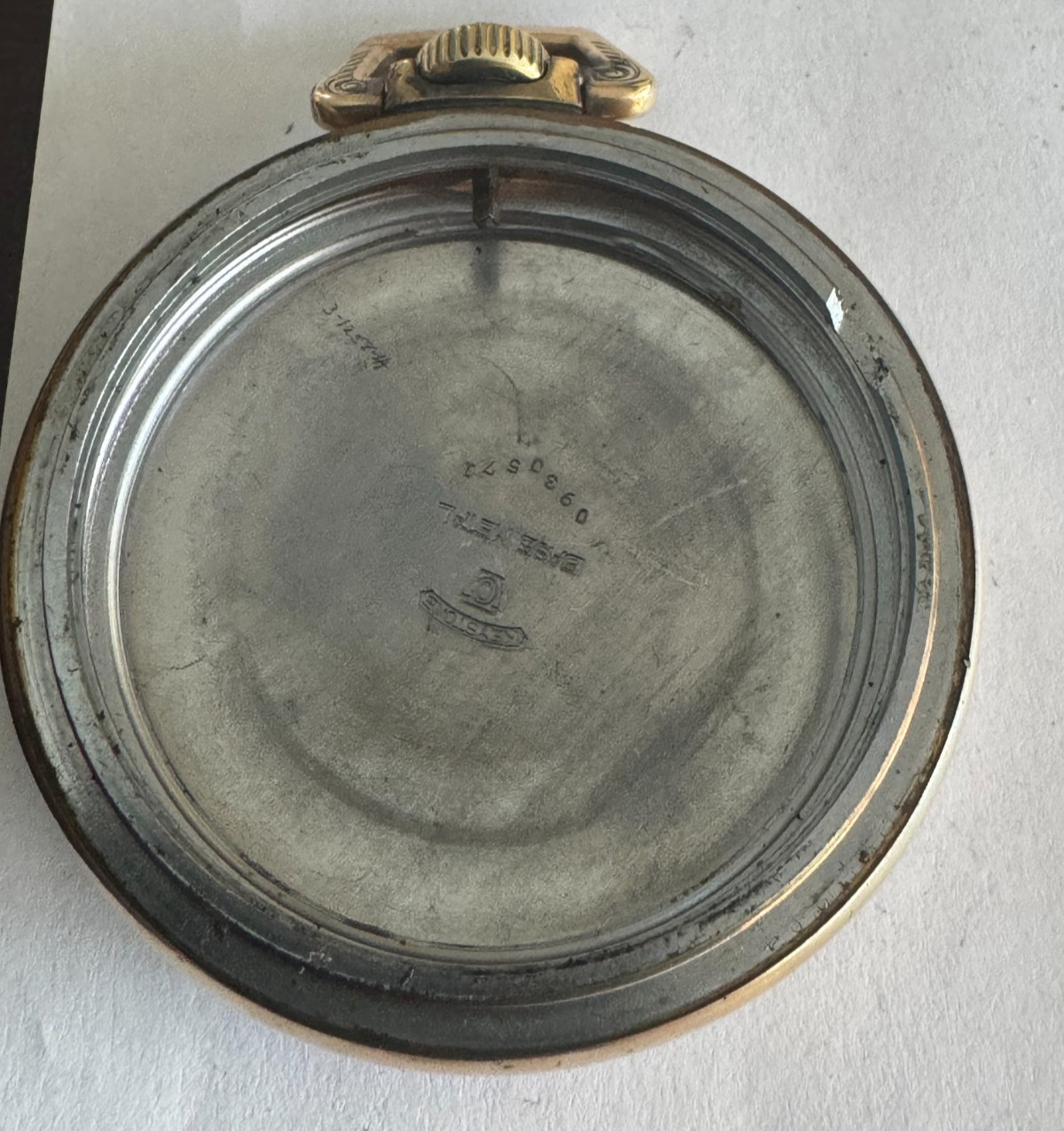 VINTAGE 18 SIZE KEYSTONE POCKET WATCH CASE PENDANT & LEVER SET HAS WEAR THROUGH