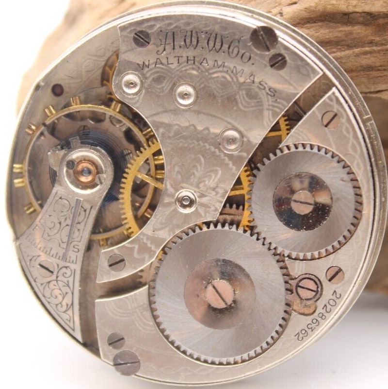 1915 WALTHAM POCKET WATCH MOVEMENT 20286362 GRADE 610 16s 7j (F4O)