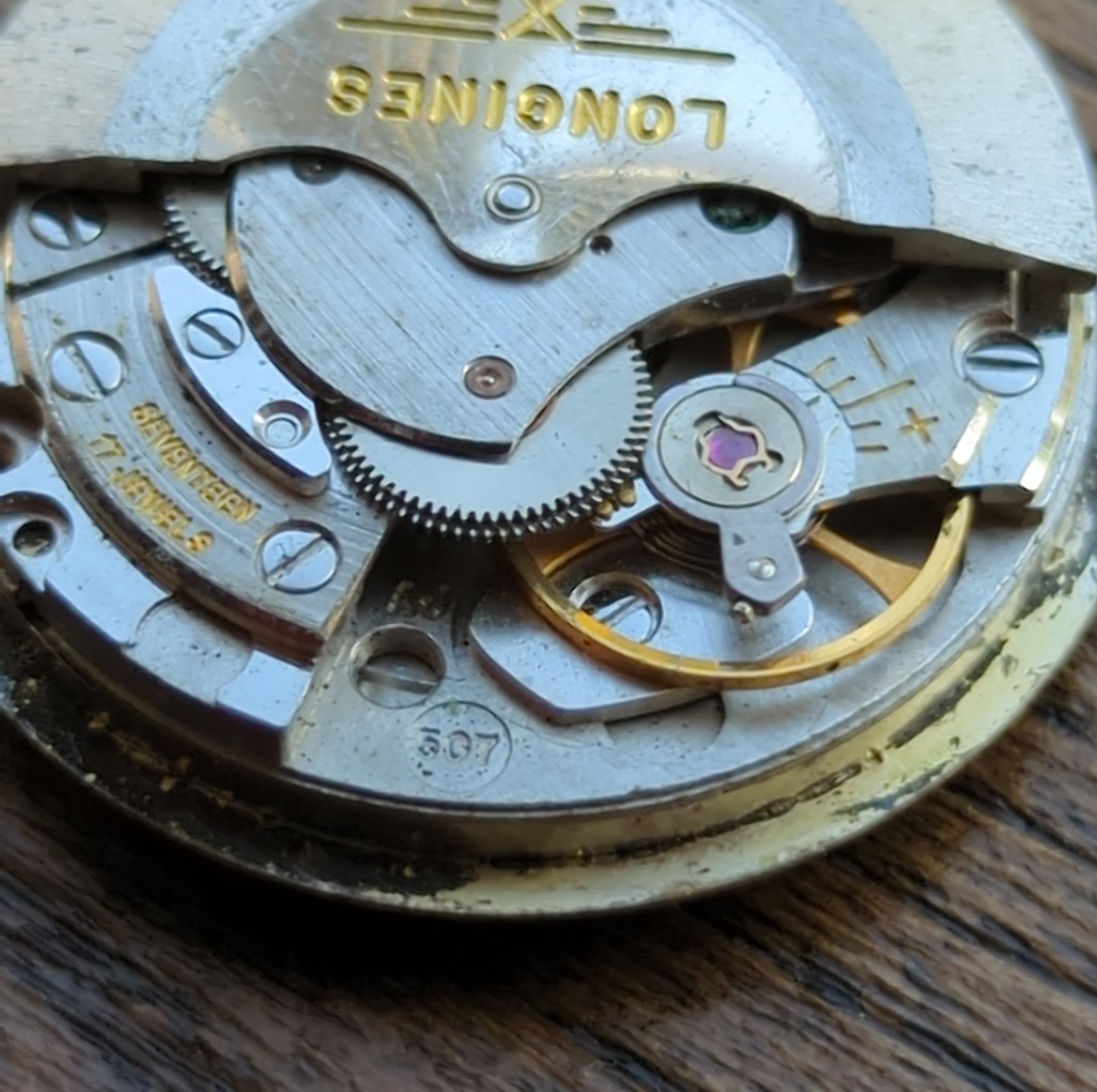 Longines 507 Automatic Watch Movement Admiral, Ticking but Stops (AQ49)