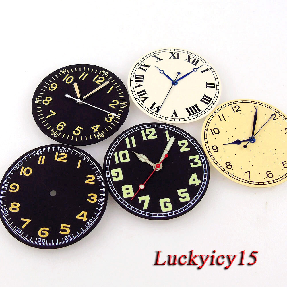 33.5mm Watch Dial Face Hand Luminous Pilot Style Fit NH35 NH36 MIYOTA 8215 821A