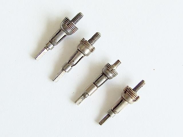 4 x American mixed pocket watch stems & sleeves for Waltham, Elgin etc