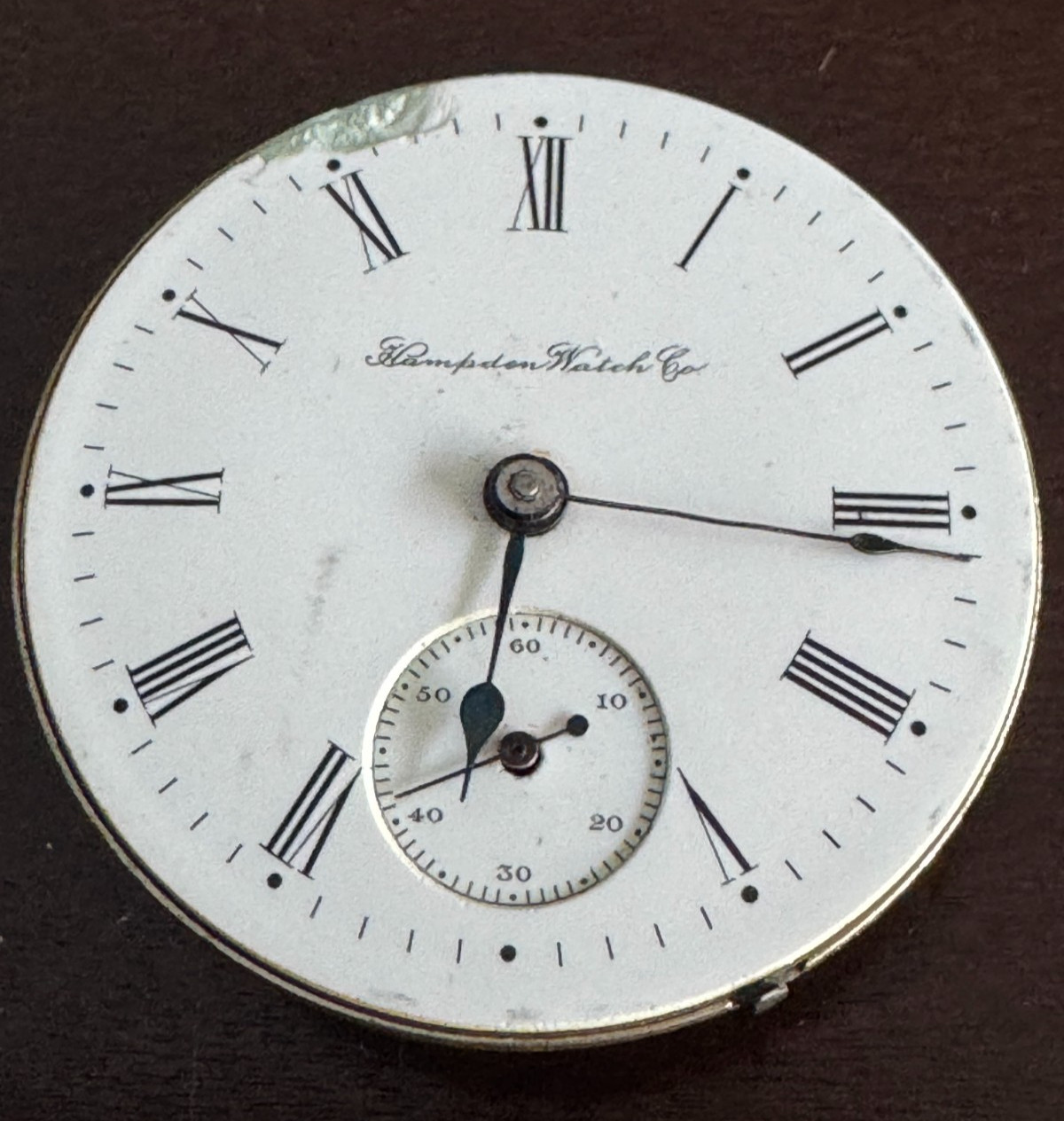 VINTAGE 18 SIZE HAMPDEN HUNTING POCKET WATCH MOVEMENT GR. CHAMPION KEEPING TIME