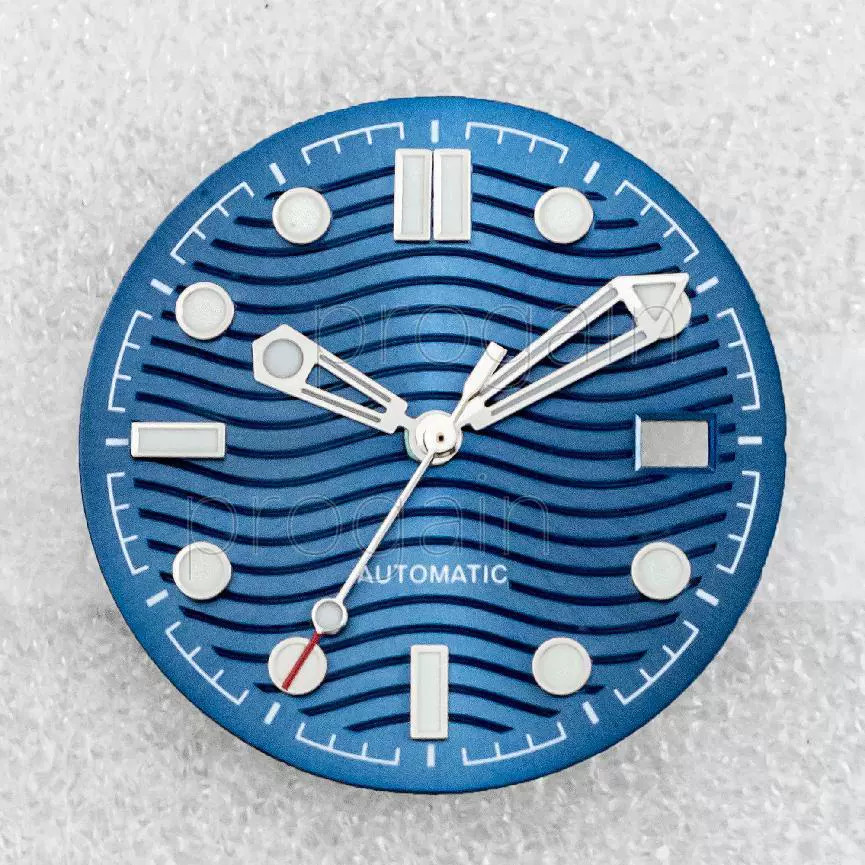 31mm Wave Watch Dial+hands Green Luminous For Nh35 Nh36 Movement Accessories