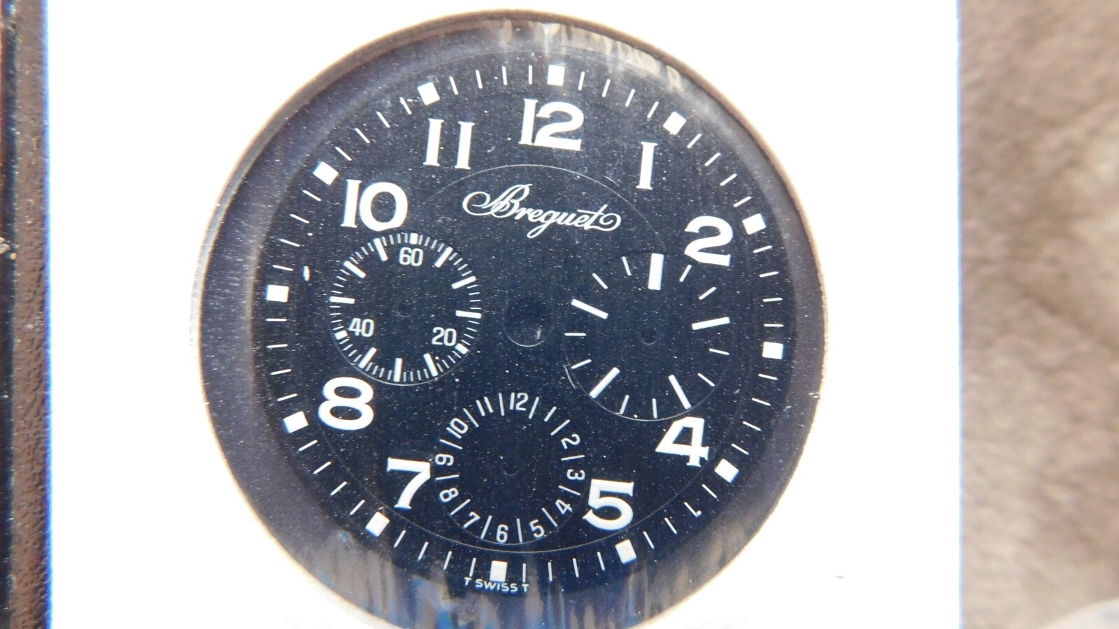 Vintage Breguet Aeronavale Type XX 3800 chrono Dial NOS Original 29,5mm black