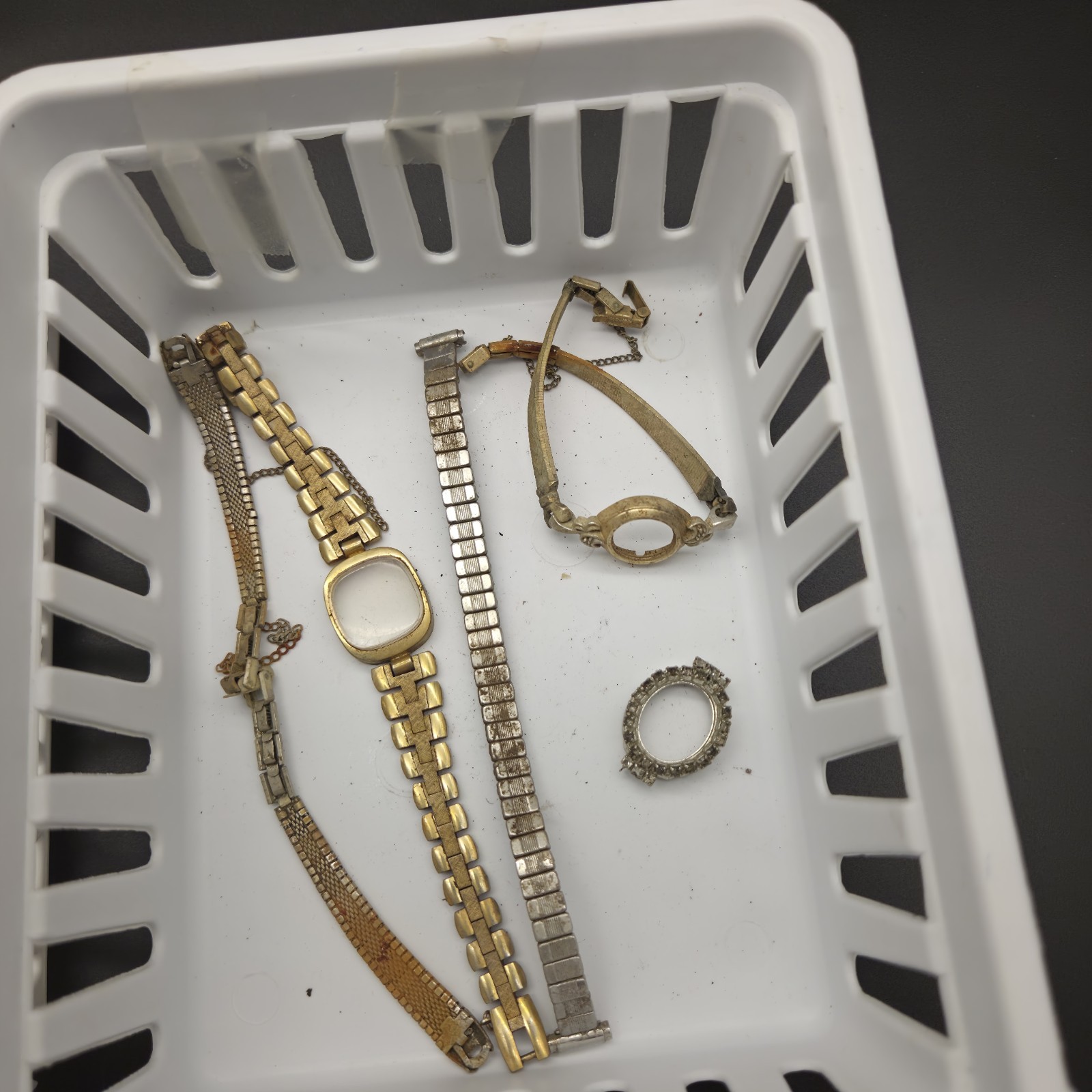 Vintage Watch Case Lot & Other Watch Parts Watchmaker Parts