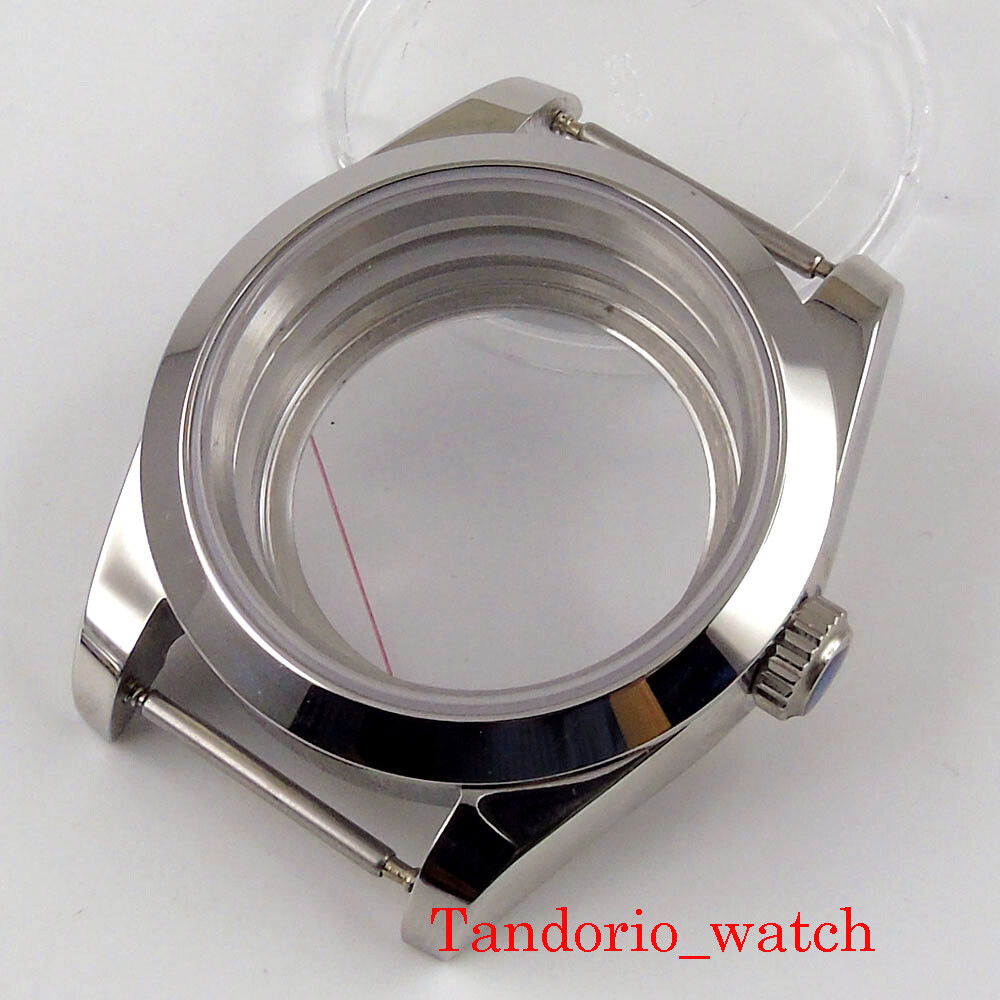 39mm Watch Polished Case Sapphire/Mineral Arched Glass Fit NH34 NH35 NH35A NH36A