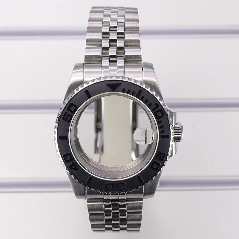 40mm Modified Yacht Watch Case Jubilee Strap Sapphire Glass For Seiko NH35 10ATM