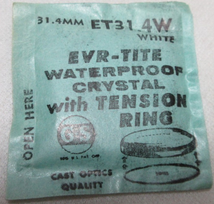 GS ROUND WATCH CRYSTAL ET31.4W WATERPROOF EVR TITE WATCH REPLACEMENT PART #424
