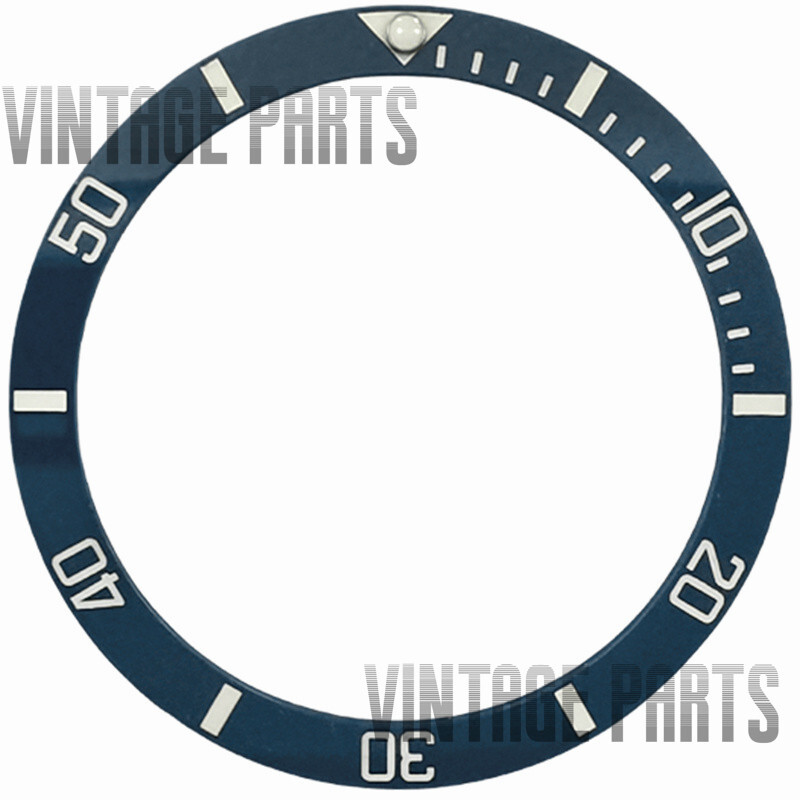 38*31.5mm green luminous dark blue ceramic flat Watch Bezel Insert Fit For SKX