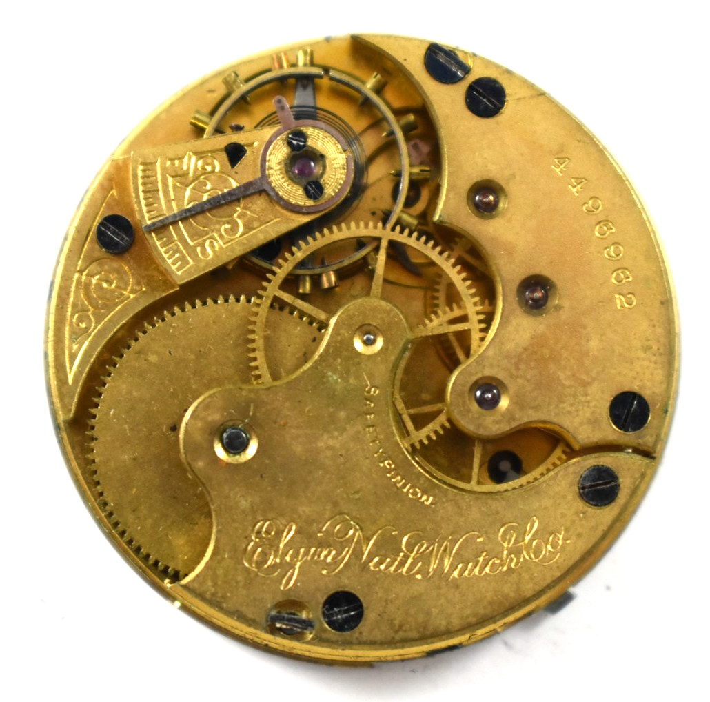 Vintage Elgin Grade 118 6s 11J Hunting Pocket Watch Movement lot.wq